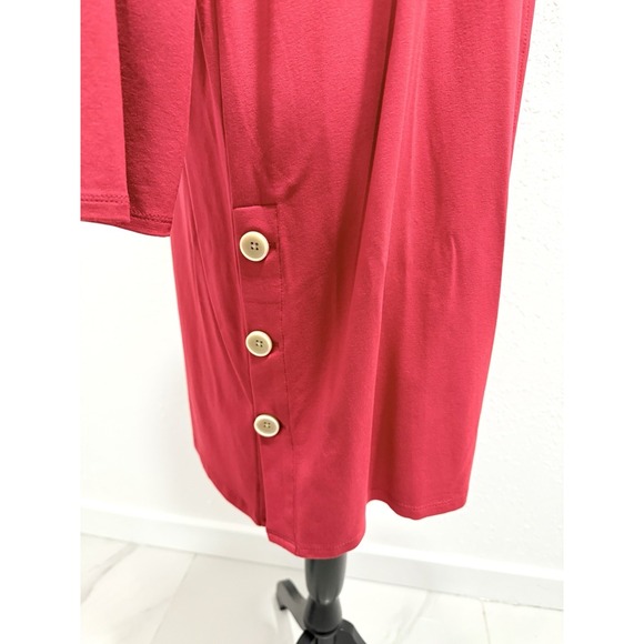 J. Jill Wearever Collection open-front duster Tunic  XL Petite Red Layer Look - Picture 6 of 7